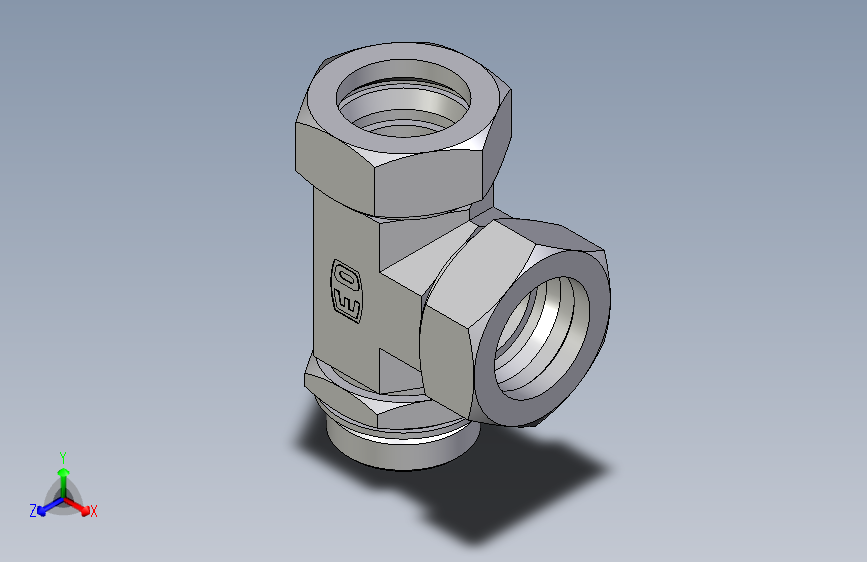 卡套式工业通用硬管接头EO_Adjustable_locknut_run_tee_LEE42ZLMCF