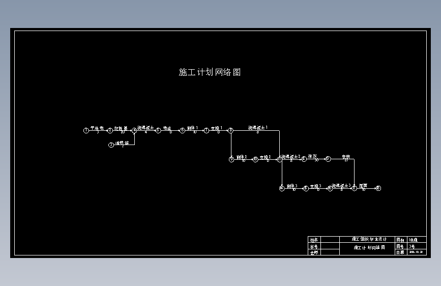 2677.9平米三层框架办公楼工程量计算及施工组织（含建筑结构施工图、平面图、进度图、网络图）