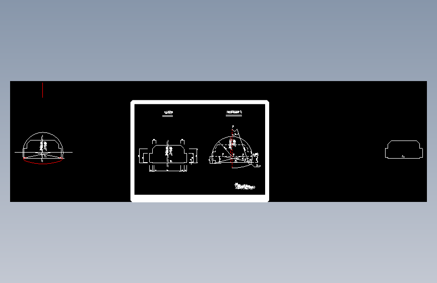 分离式单向行驶两车道隧道左线全长298m（计算书90页，CAD图13张）