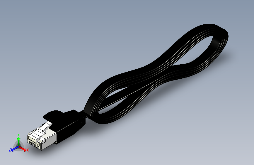 RJ45电缆2_STEP_模型图纸下载 – 懒石网