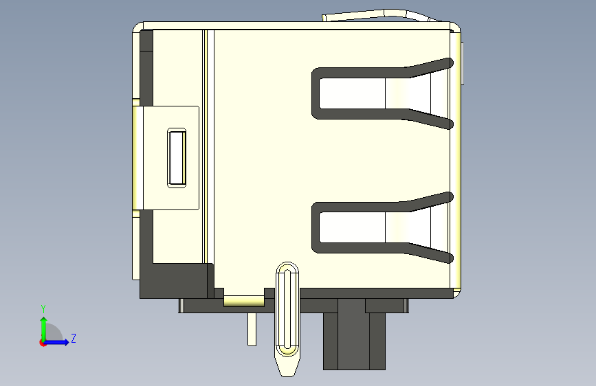 RJ45模块插孔连接 左侧视图