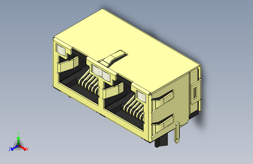 RJ45模块插孔连接 主视图
