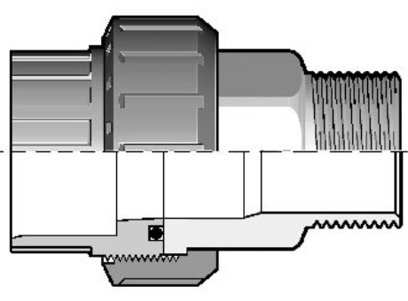 18BIRXV 适配器会在PVC-U 不锈钢溶剂焊接插座D和BSP螺纹a316l不锈钢公端与EPDM或FPM材质的O形环钢