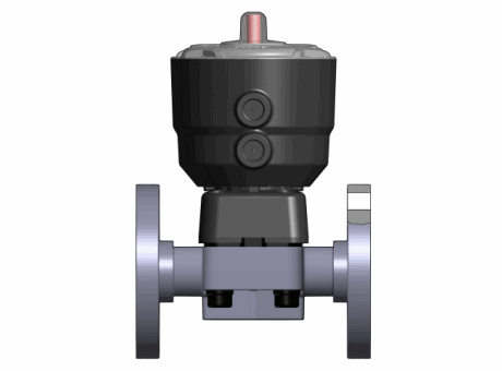 10DKOAMCP DA 气动隔膜阀双作用，固定法兰，钻孔ANSI B16.5条款150 FF PP-H