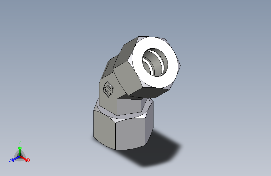 卡套式工业通用硬管接头EO_Swivel_nut_45_deg_elbow_EV15L71