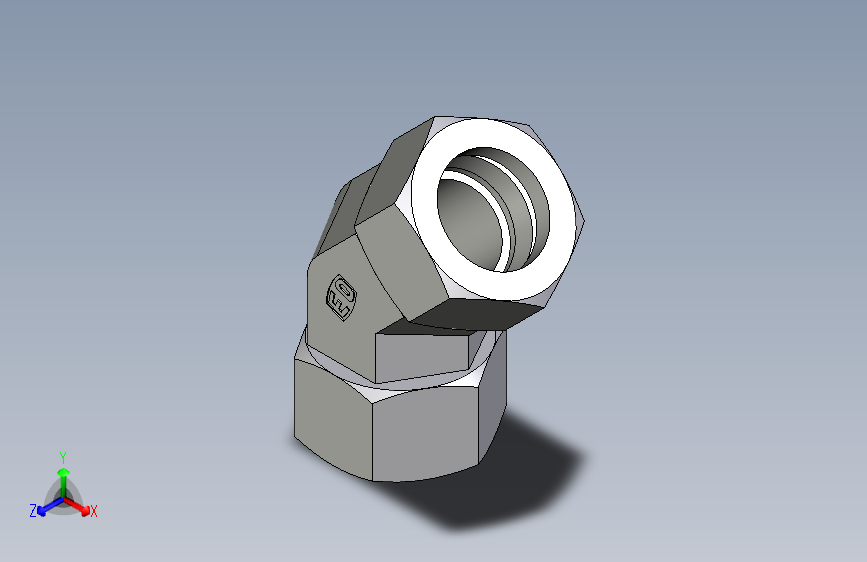 卡套式工业通用硬管接头EO_Swivel_nut_45_deg_elbow_EV28ZLCF