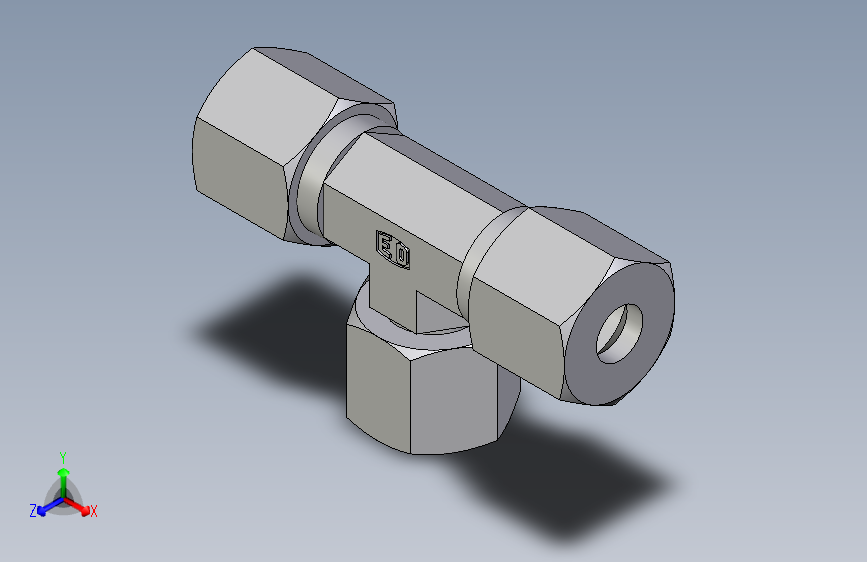 卡套式工业通用硬管接头EO_Swivel_nut_branch_tee_ET08ZS71