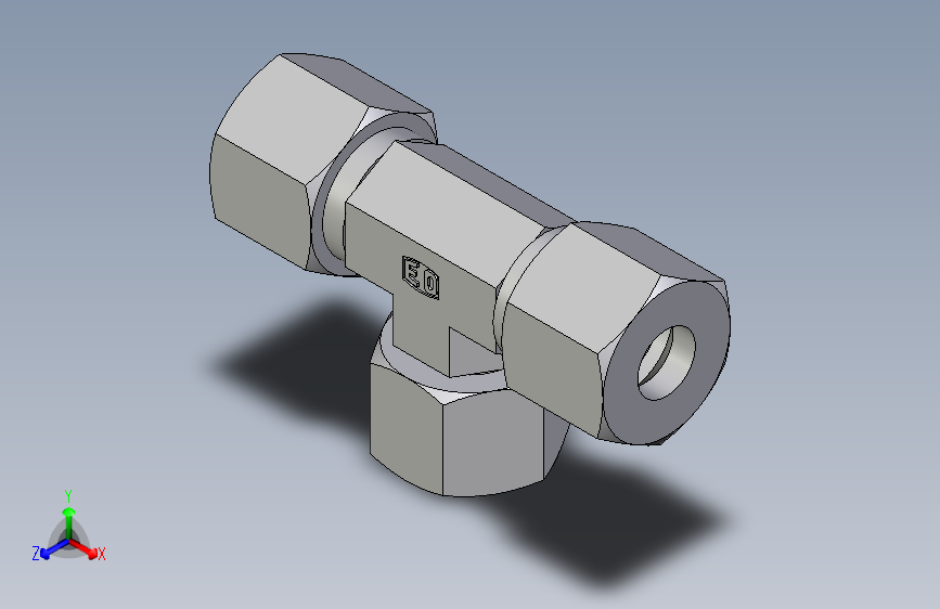 卡套式工业通用硬管接头EO_Swivel_nut_branch_tee_ET10ZS71