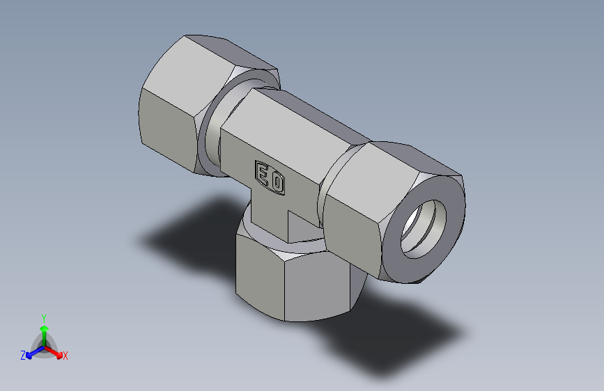 卡套式工业通用硬管接头EO_Swivel_nut_branch_tee_ET12LCF