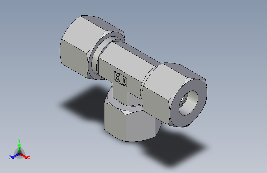 卡套式工业通用硬管接头EO_Swivel_nut_branch_tee_ET14SCF