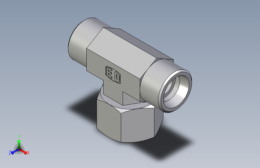 卡套式工业通用硬管接头EO_Swivel_nut_branch_tee_ET16SOMDCF
