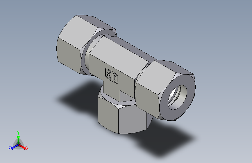 卡套式工业通用硬管接头EO_Swivel_nut_branch_tee_ET16ZS71