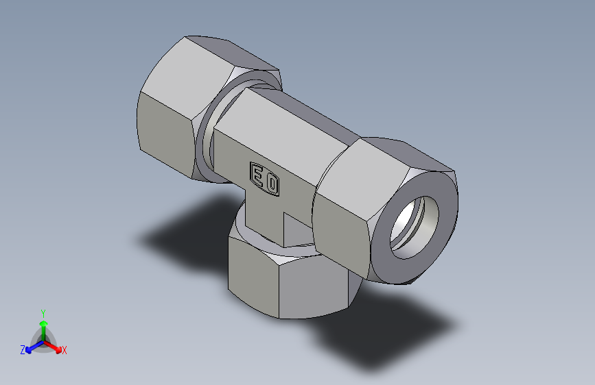 卡套式工业通用硬管接头EO_Swivel_nut_branch_tee_ET20ZSCF