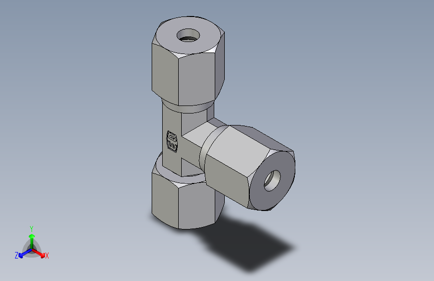 卡套式工业通用硬管接头EO_Swivel_nut_run_tee_EL06S71