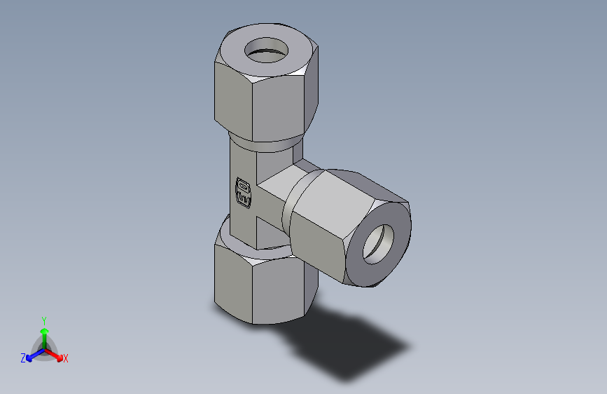卡套式工业通用硬管接头EO_Swivel_nut_run_tee_EL08ZL71