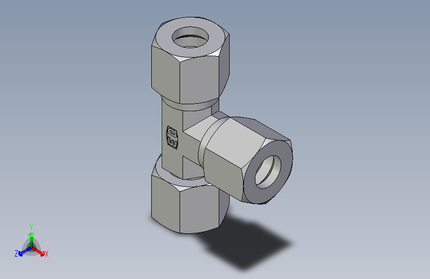 卡套式工业通用硬管接头EO_Swivel_nut_run_tee_EL10L71