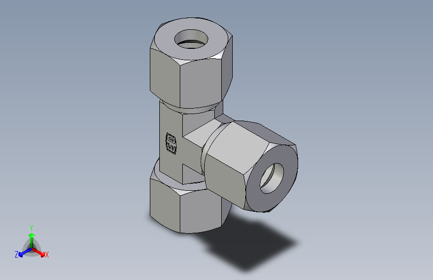 卡套式工业通用硬管接头EO_Swivel_nut_run_tee_EL10ZSCF