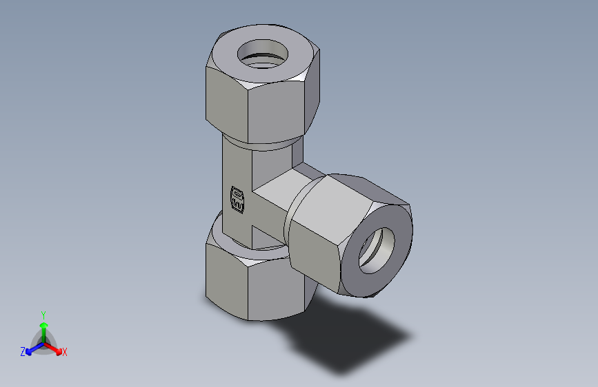 卡套式工业通用硬管接头EO_Swivel_nut_run_tee_EL12SCF