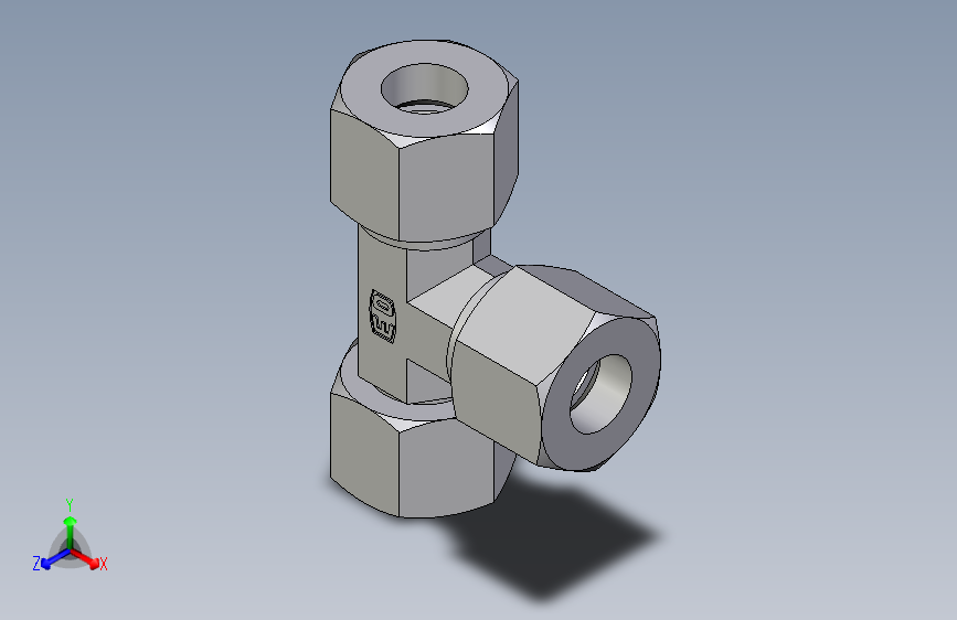 卡套式工业通用硬管接头EO_Swivel_nut_run_tee_EL14ZSCF
