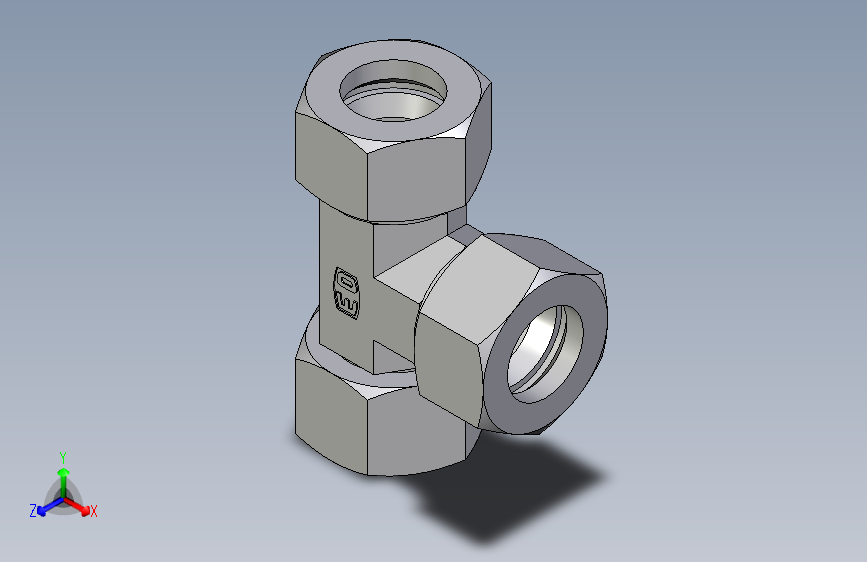 卡套式工业通用硬管接头EO_Swivel_nut_run_tee_EL22ZLCF