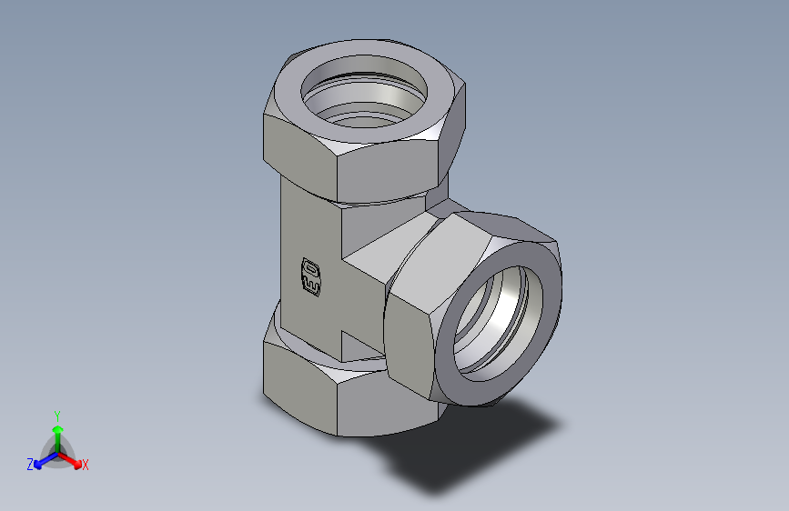 卡套式工业通用硬管接头EO_Swivel_nut_run_tee_EL42ZL71