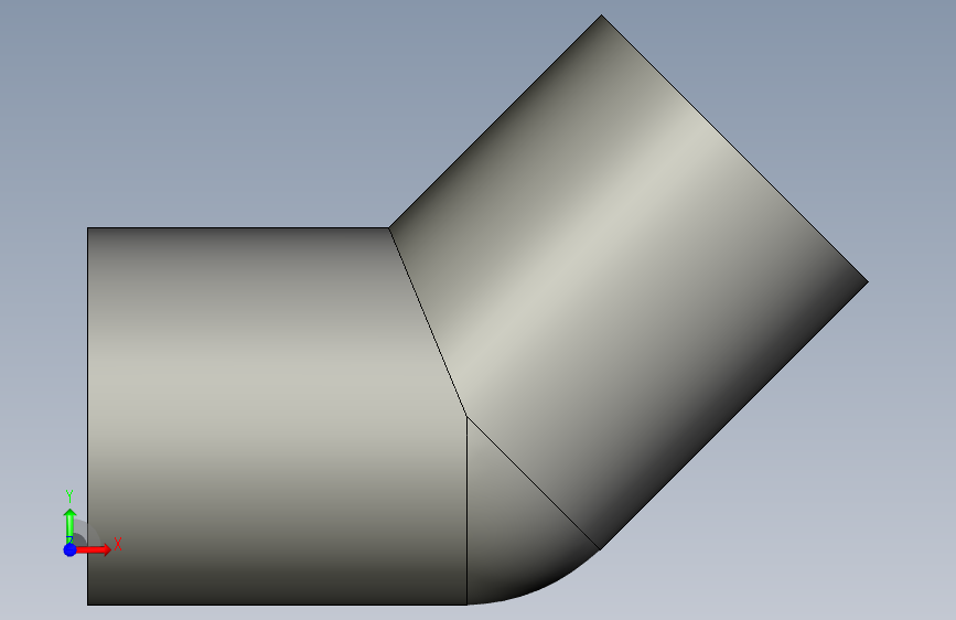 船舶管路系统SeaCor_45Elbow_SxS_37J117005_0.5in 正面视图