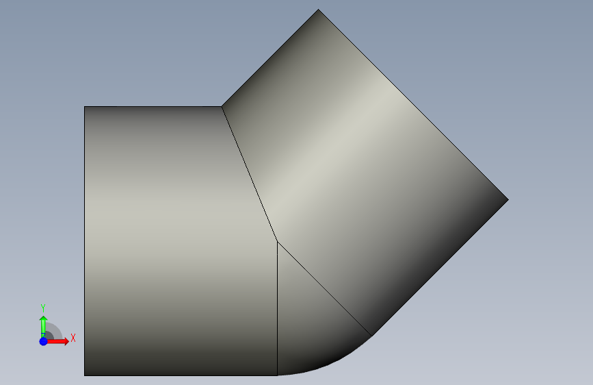 船舶管路系统SeaCor_45Elbow_SxS_37J117025_2.5in 正面视图