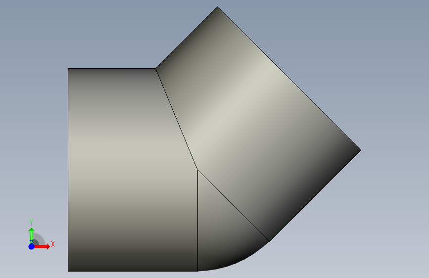 船舶管路系统SeaCor_45Elbow_SxS_37J117060_6in 正面视图