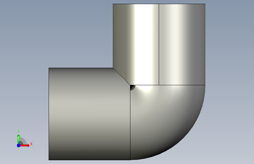 船舶管路系统SeaCor_90Elbow_SxS_37J106005_0.5in 正面视图