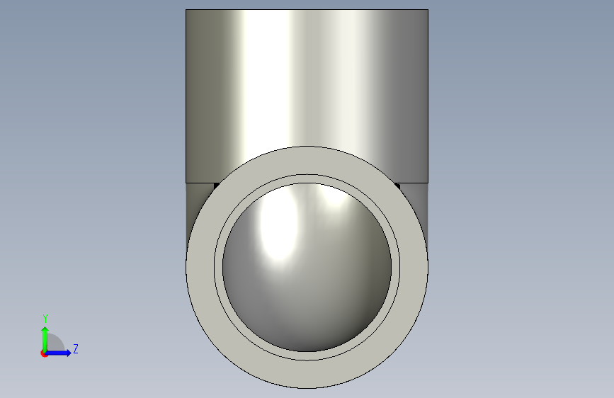 船舶管路系统SeaCor_90Elbow_SxS_37J106010_1in 左侧视图