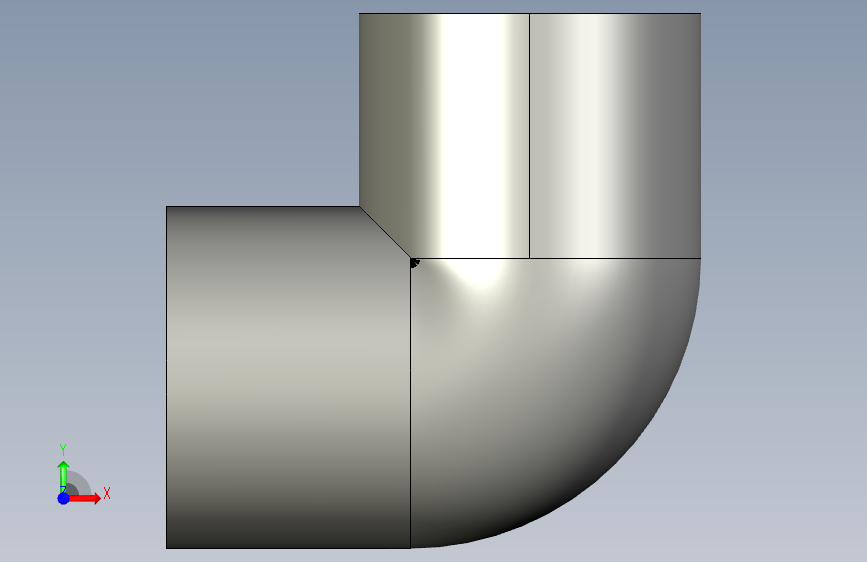 船舶管路系统SeaCor_90Elbow_SxS_37J106010_1in 正面视图