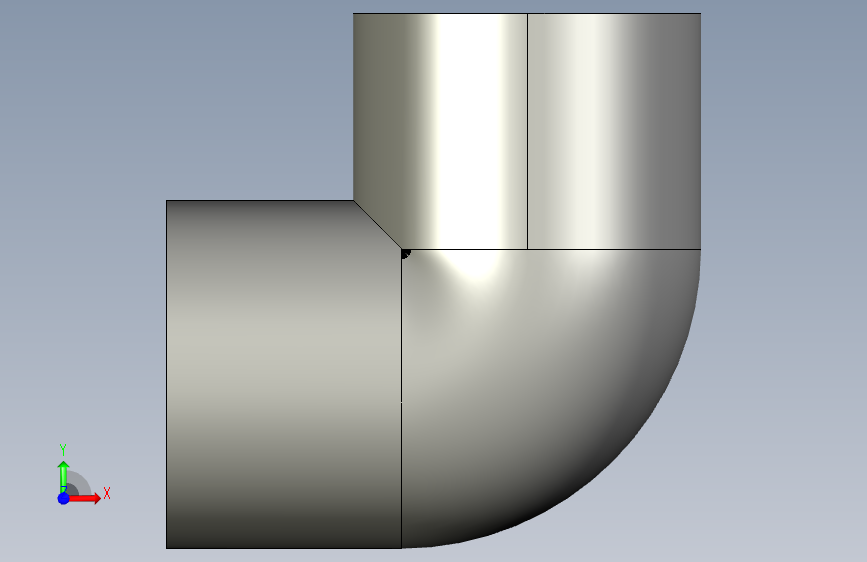 船舶管路系统SeaCor_90Elbow_SxS_37J106012_1.25in 正面视图