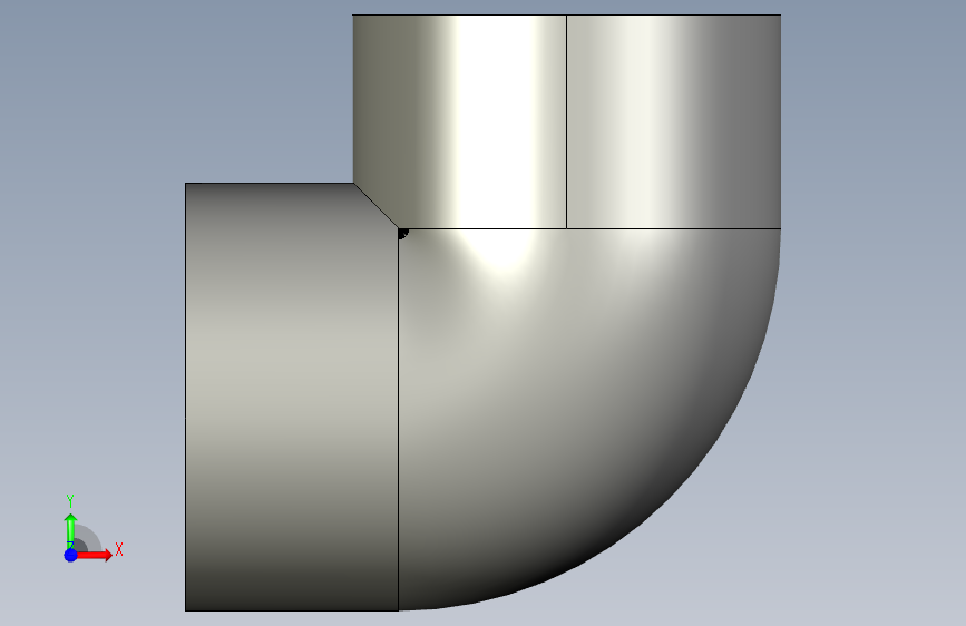 船舶管路系统SeaCor_90Elbow_SxS_37J106030_3in 正面视图