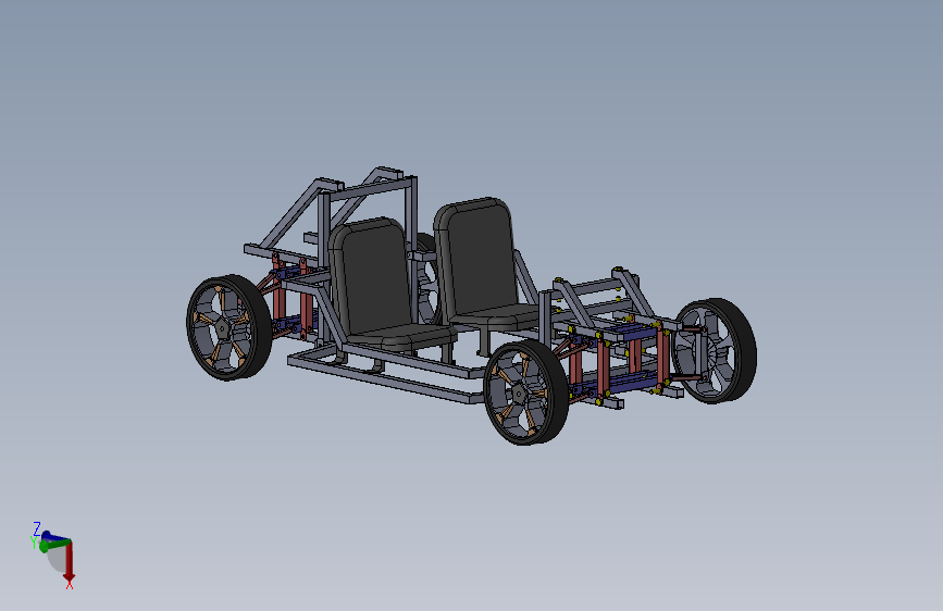 Modular car frame简易模块化车底盘结构3D图纸 Solidworks设计