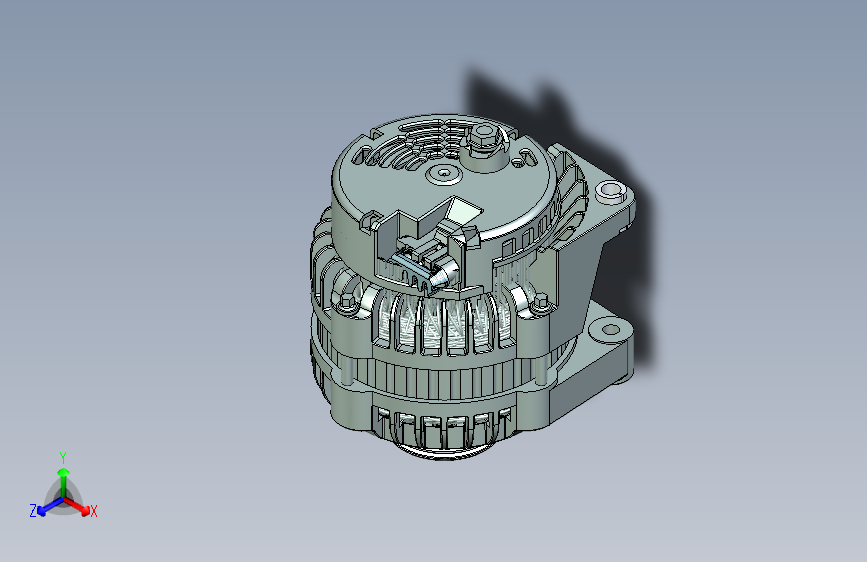 Delphi发电机模型3D图纸 STP格式