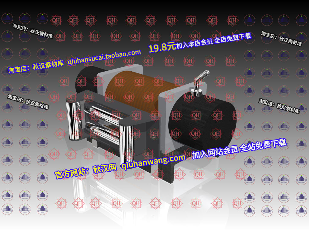 绞盘带安装座--inventor stl stp