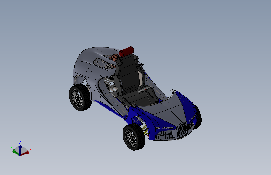 08-仿布加迪UTV跑车结构3D图纸 Solidworks设计 附STEP