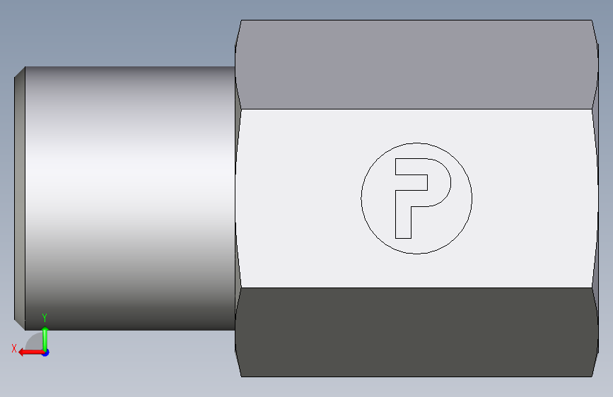 卡套式工业通用硬管接头EO_Swivel_connector_GAI06LMCFX 背面视图