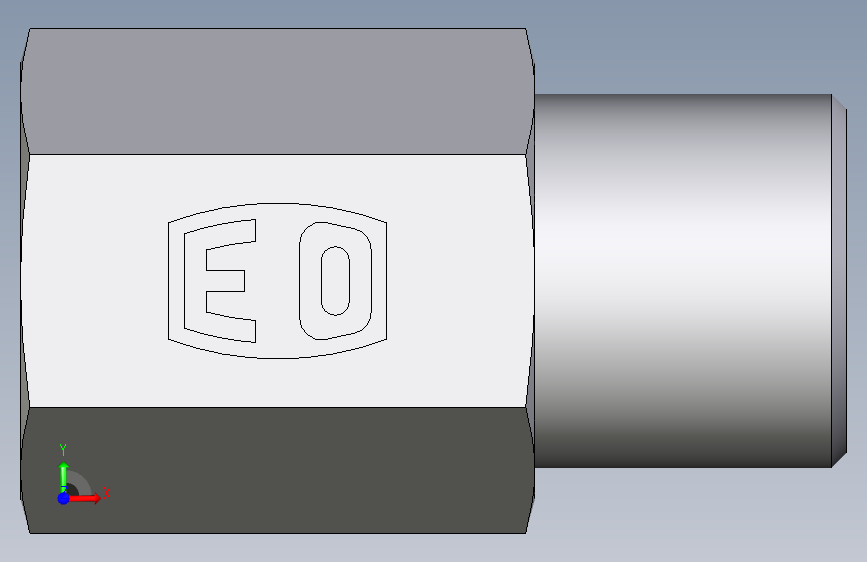卡套式工业通用硬管接头EO_Swivel_connector_GAI06LMCFX 正面视图