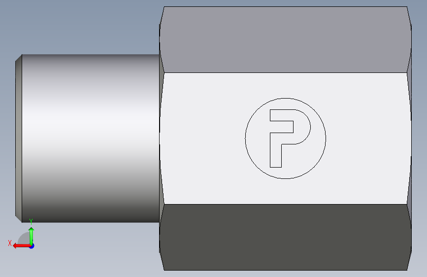 卡套式工业通用硬管接头EO_Swivel_connector_GAI06SR71X 背面视图