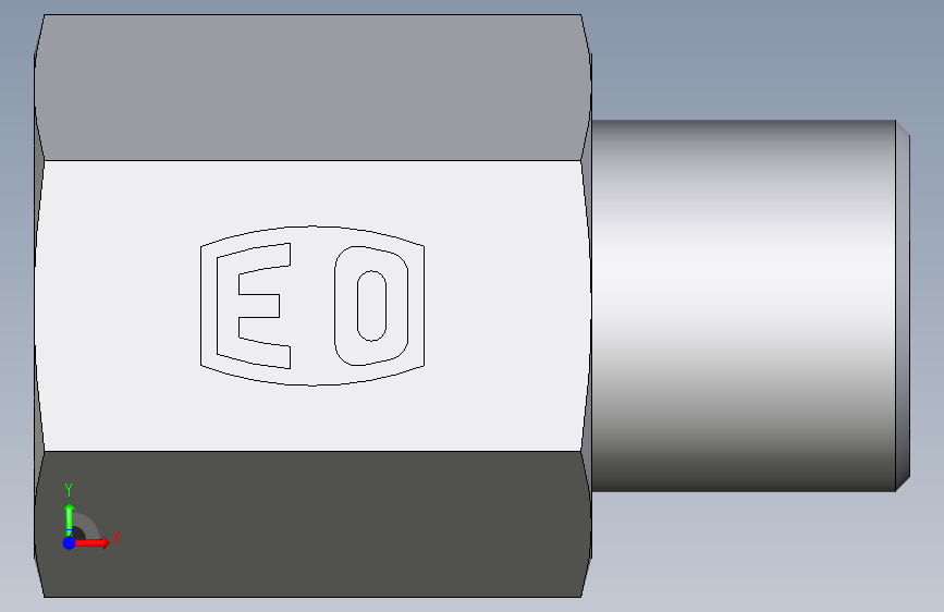 卡套式工业通用硬管接头EO_Swivel_connector_GAI06SR71X 正面视图