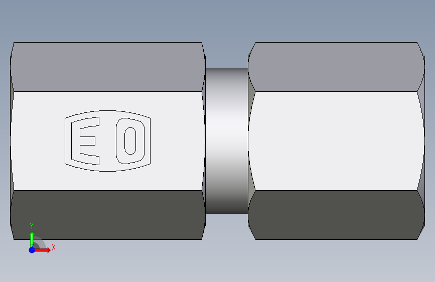 卡套式工业通用硬管接头EO_Swivel_connector_GAI06ZLR71 正面视图