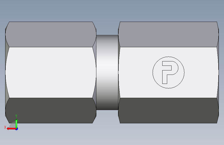 卡套式工业通用硬管接头EO_Swivel_connector_GAI06ZLR71 背面视图