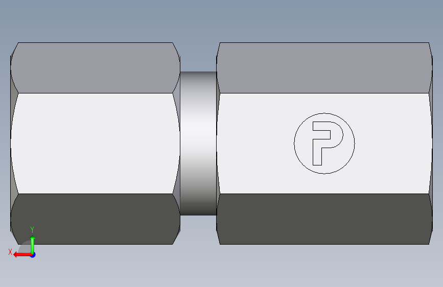 卡套式工业通用硬管接头EO_Swivel_connector_GAI06ZSM71 背面视图