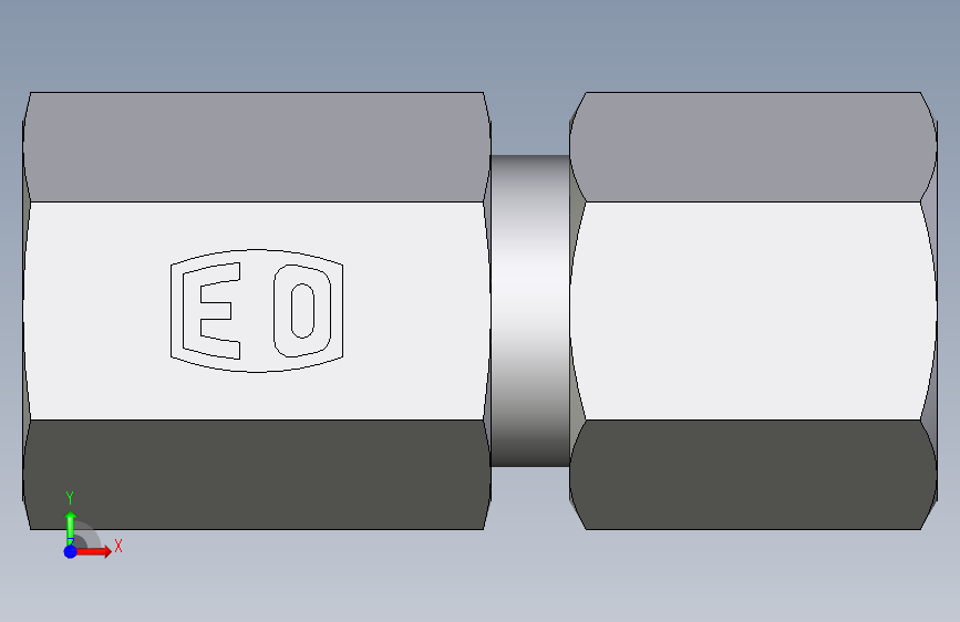 卡套式工业通用硬管接头EO_Swivel_connector_GAI06ZSM71 正面视图
