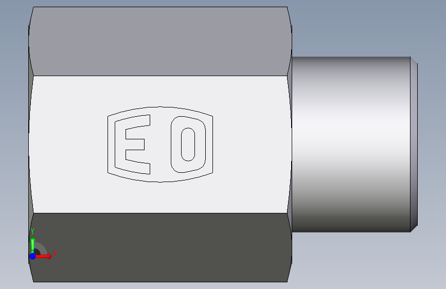 卡套式工业通用硬管接头EO_Swivel_connector_GAI08LR71X 正面视图