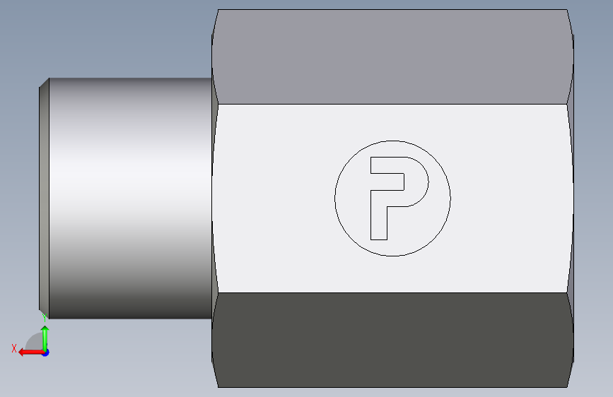 卡套式工业通用硬管接头EO_Swivel_connector_GAI08LR71X 背面视图