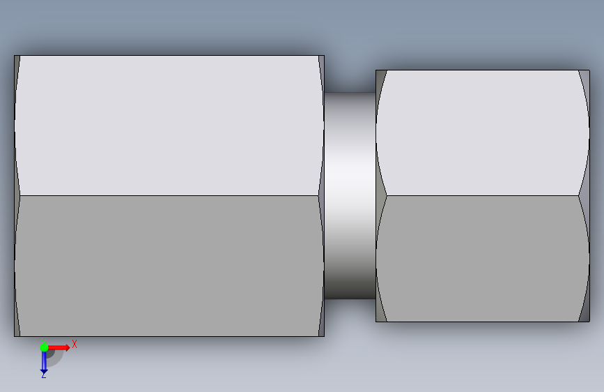 卡套式工业通用硬管接头EO_Swivel_connector_GAI08LRCF 俯视图