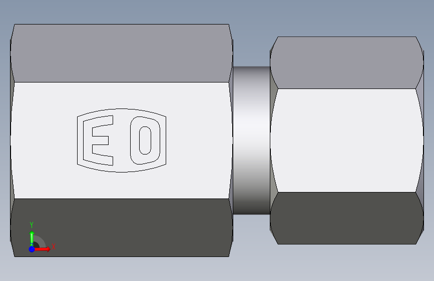 卡套式工业通用硬管接头EO_Swivel_connector_GAI08LRCF 正面视图