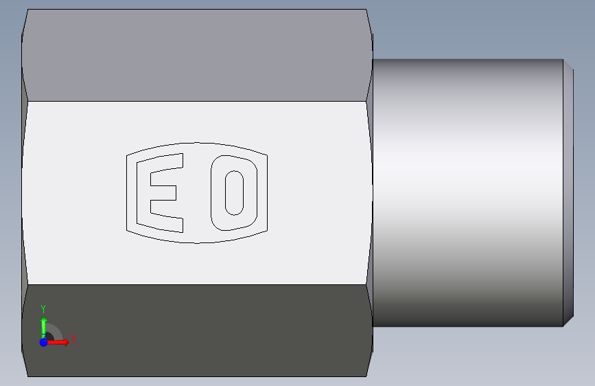 卡套式工业通用硬管接头EO_Swivel_connector_GAI08SR71X 正面视图